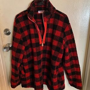 Pink Lily Buffalo Plaid Sherpa